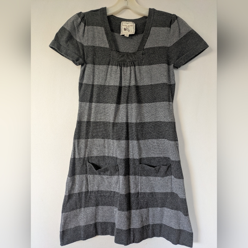 Gray Striped Women's Dress